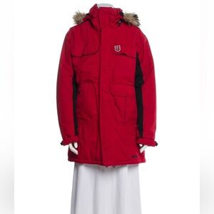 Red and Black Fjallraven Kodiak Parka Women’s Size Large